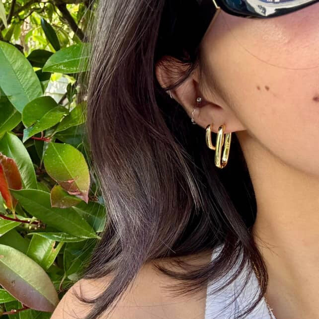 The Square Edit – 18K Gold Vermeil Hoops (S / M / L)