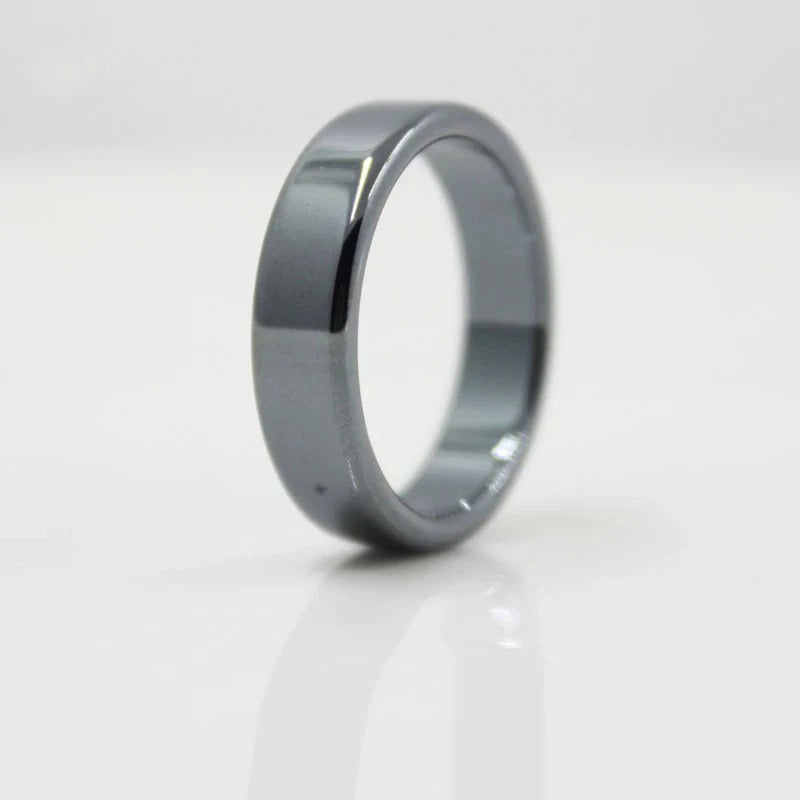 hicks band ring in gray hematite