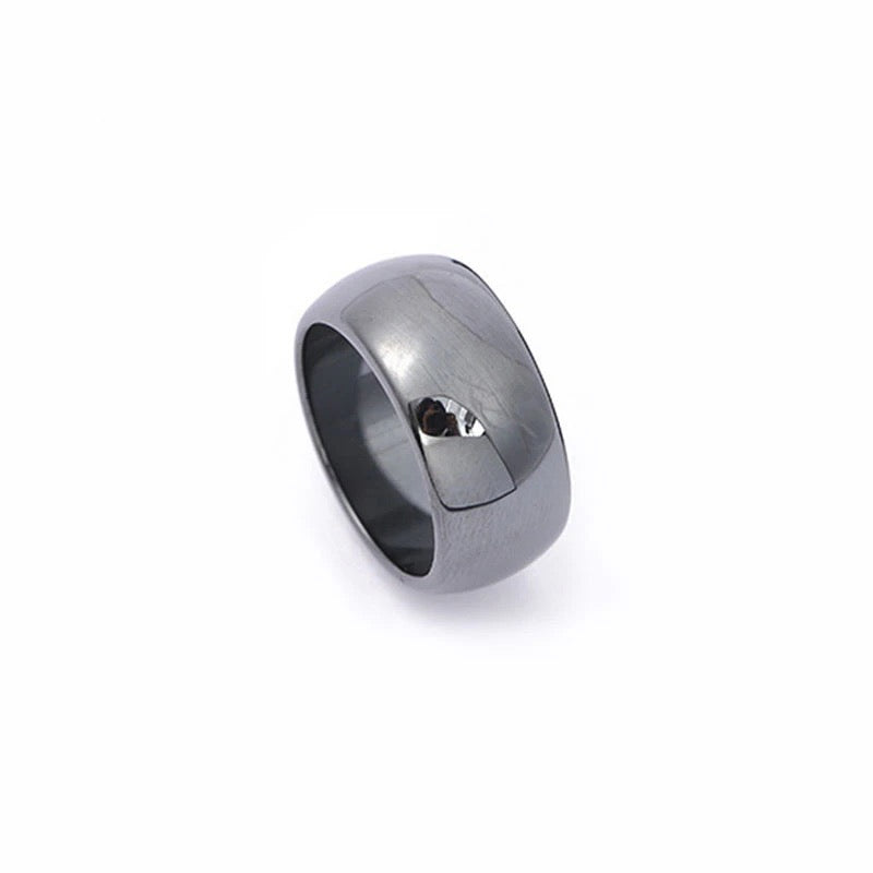 hicks band ring in gray hematite