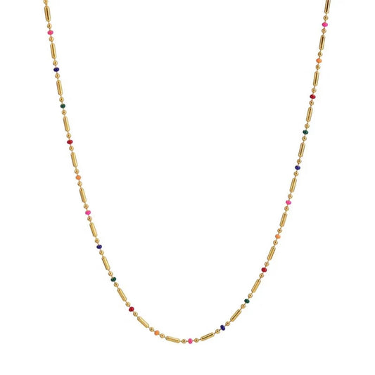 Colorful Dainty Enamel Beaded Necklace