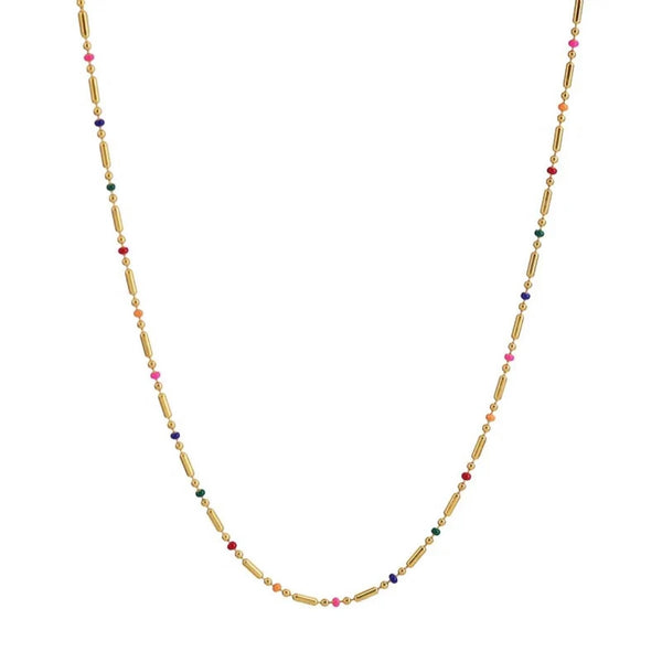 Colorful Dainty Enamel Beaded Necklace