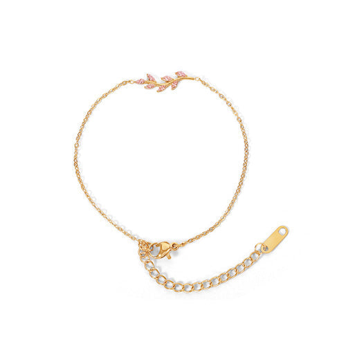 Pretty in Pink: Dainty Leaf Bracelet