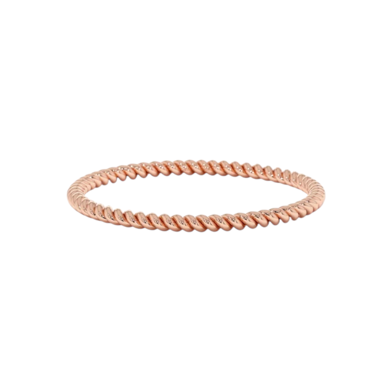 rose gold dainty twist stacking ring