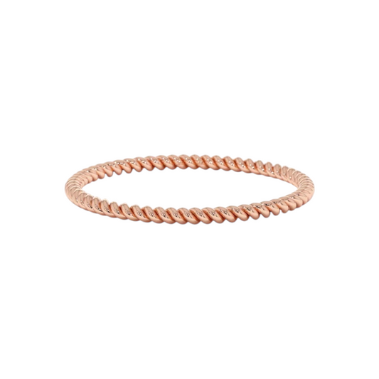 rose gold dainty twist stacking ring