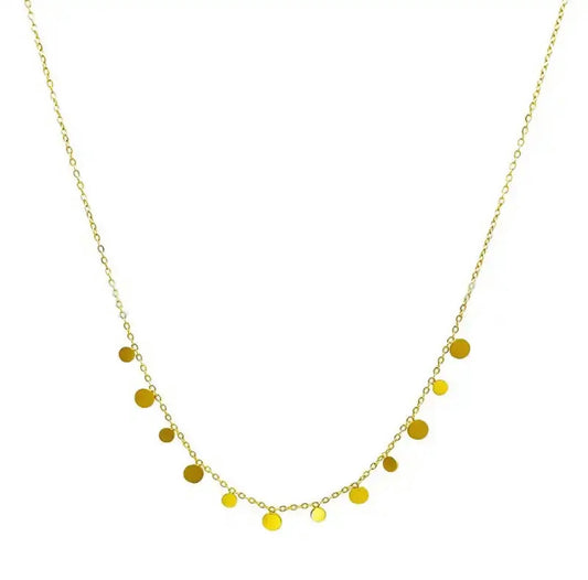 12 Disc necklace in gold